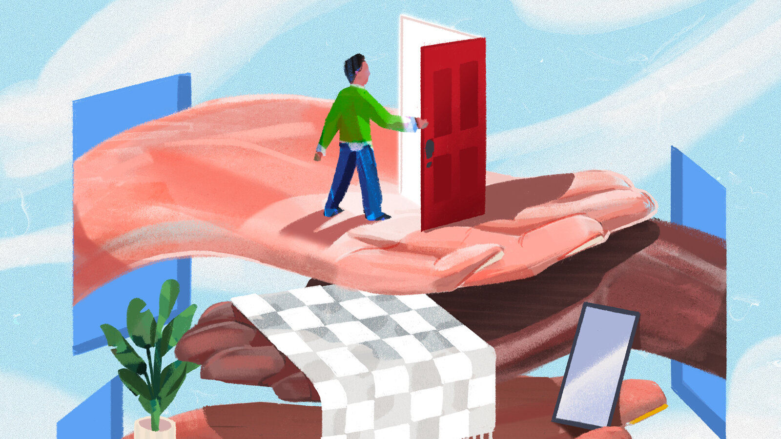 Illustration about saving for a home down payment and homeownership