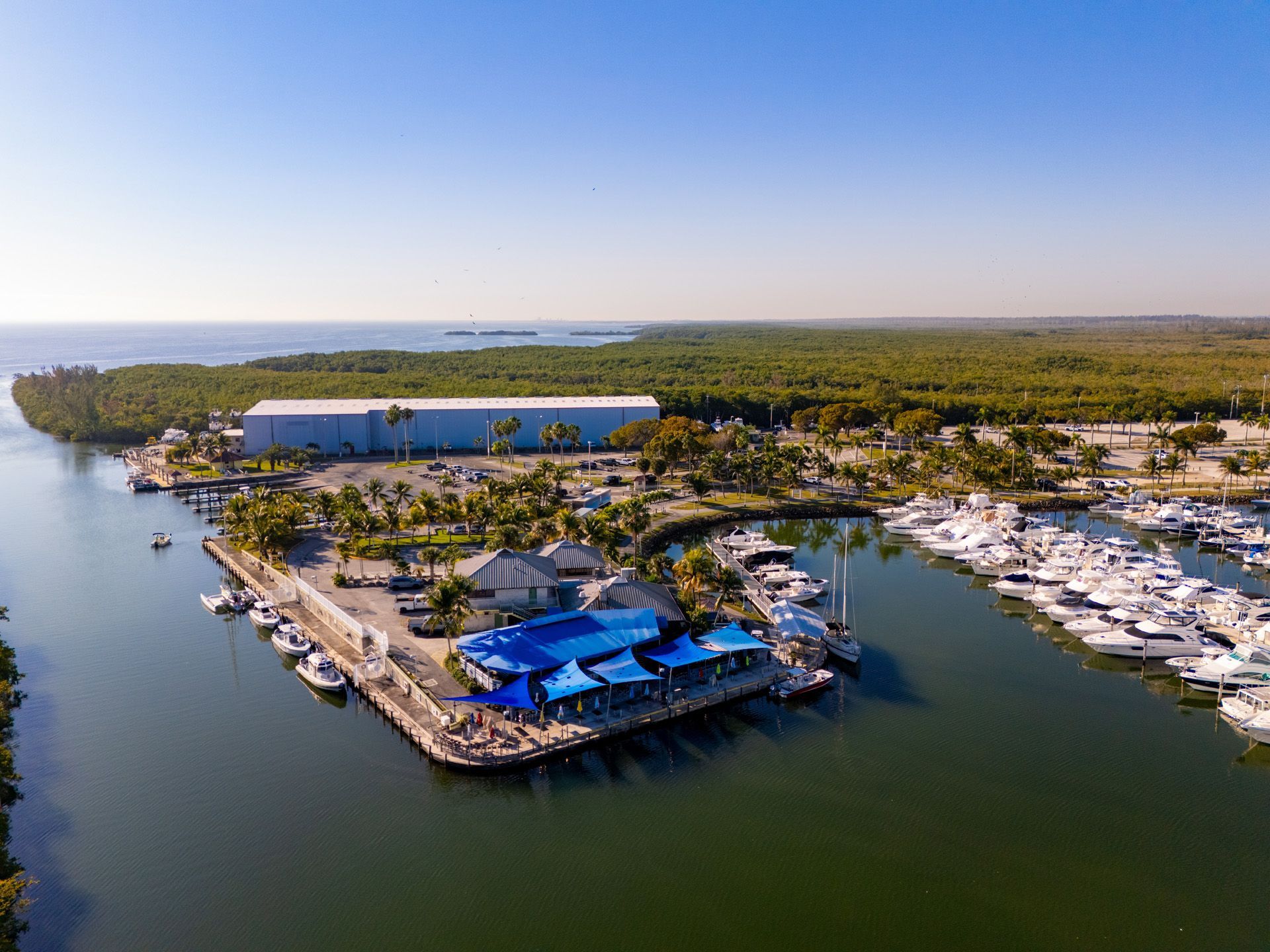 Boats docked at Black Point Marina near Bluenest Miami communities